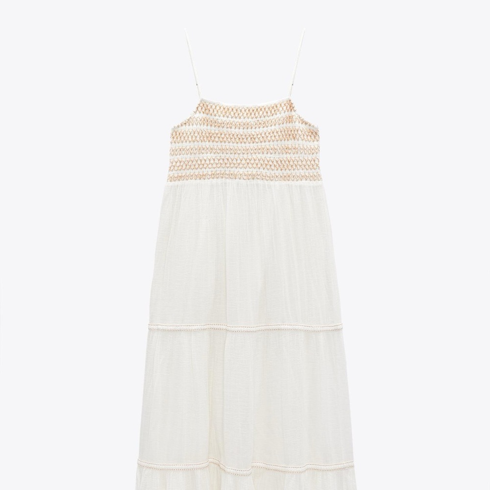 Zara Elegant Cream Maxi Dress